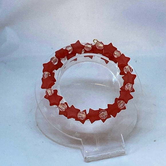 Handmade Star Beaded Wrap Around Bracelets, Wrap Bracelet, Memory Wire Bracelet - Picture 9 of 16